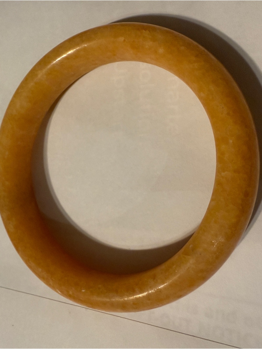 Vintage Amber-Colored Jadeite Bangle Bracelet